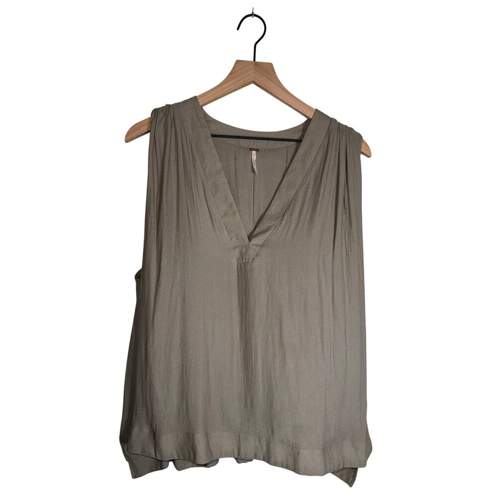 FREE PEOPLE oversized flowy sleeves less classic minimalist blouse L